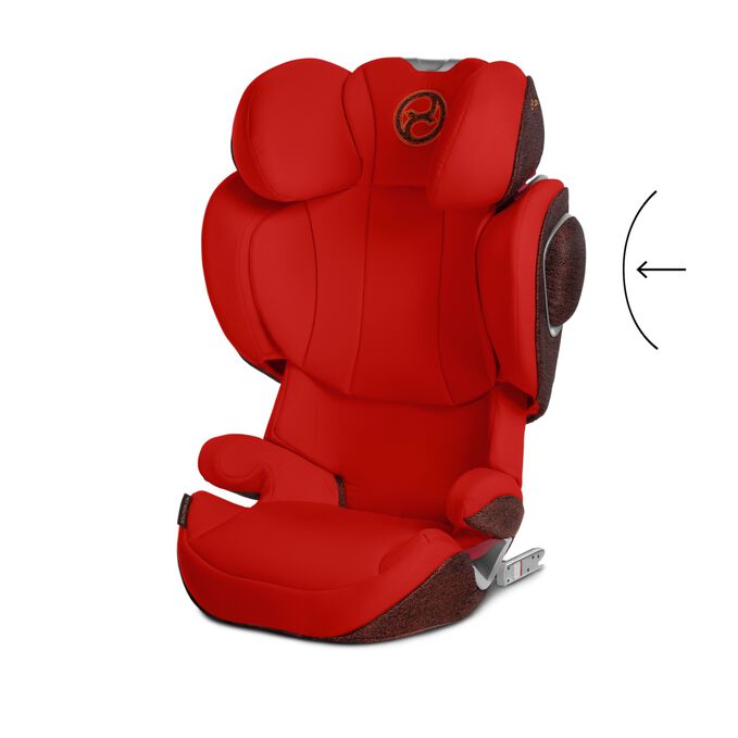 An image of the CYBEX Platinum Solution Z-fix Child Car Seat, highlighting the Integrated Side-impact Protection feature.