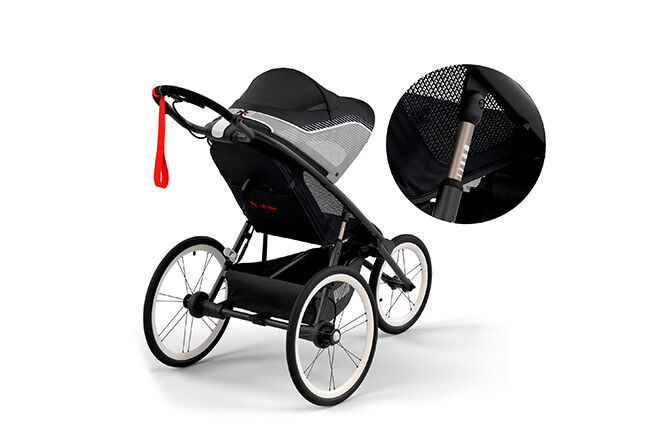 An image of the CYBEX Gold Avi One Box - PUMA Black Jogger, highlighting the Run in comfort feature.