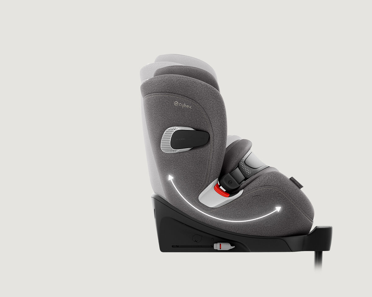 Anoris T2 i-Size Plus child car seat with airbag in side view, grey
