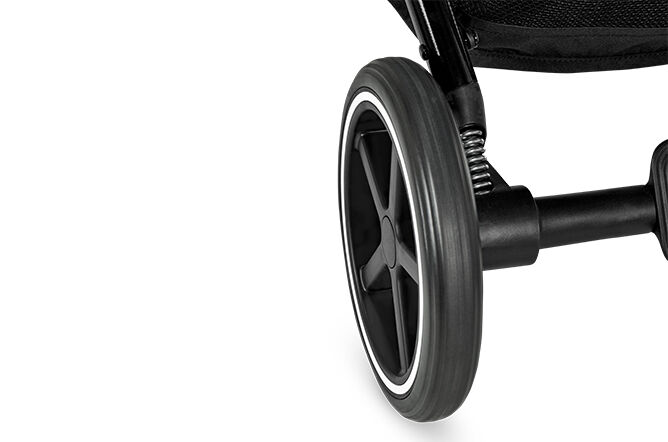 An image of the CYBEX Gold Eezy S Plus 2 Buggy, highlighting the All-Terrain Wheels feature.