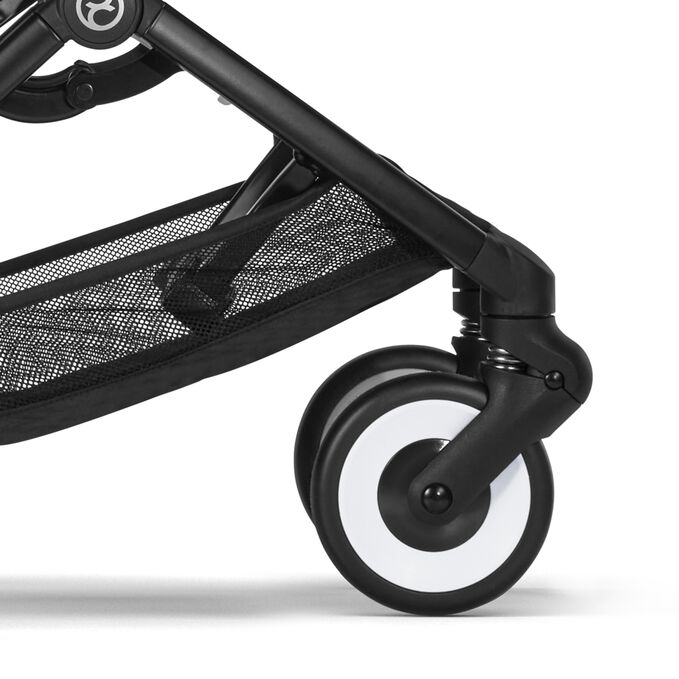 An image of the CYBEX Gold Libelle Buggy, highlighting the Smooth Front-wheel Suspension feature.