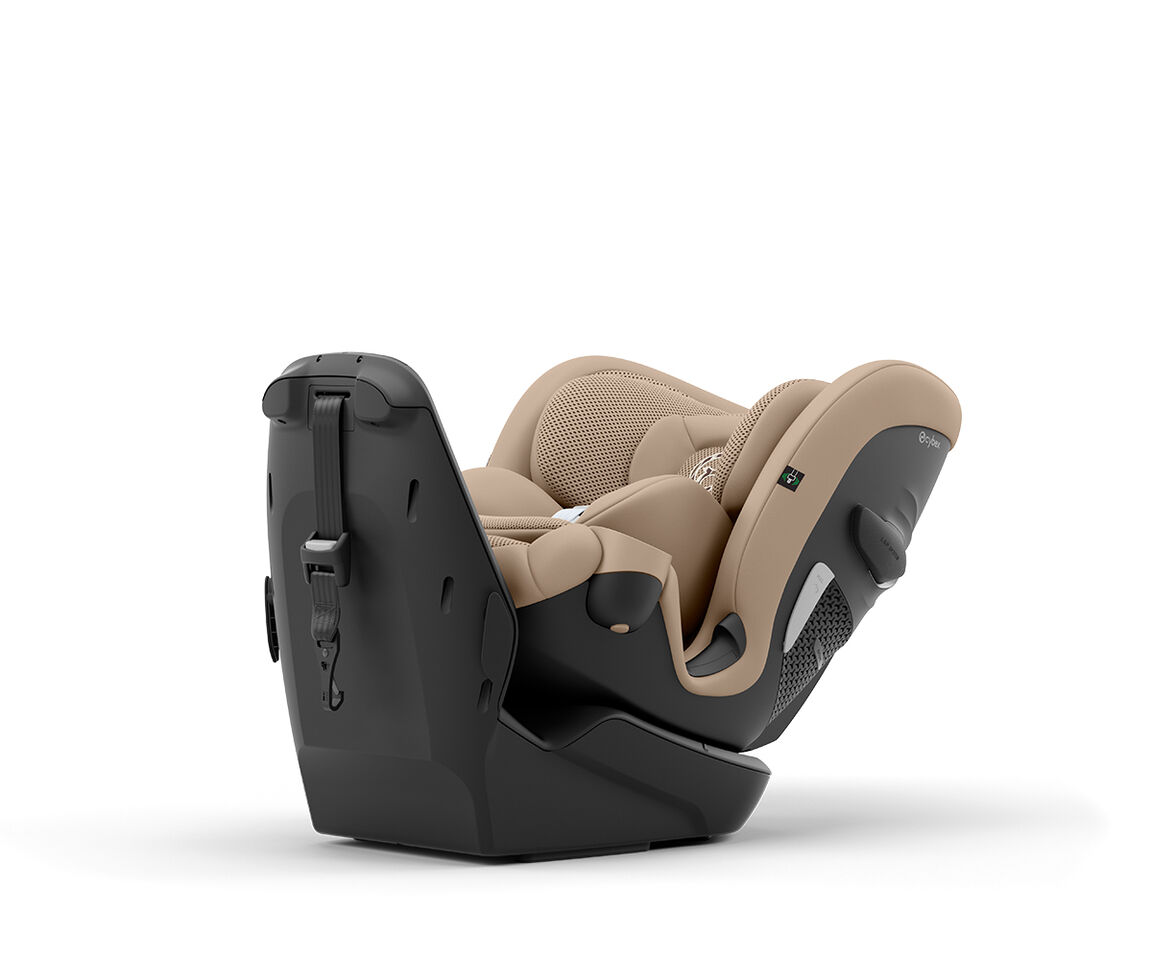 Beige and black Callisto G 360 rotating convertible car seat.