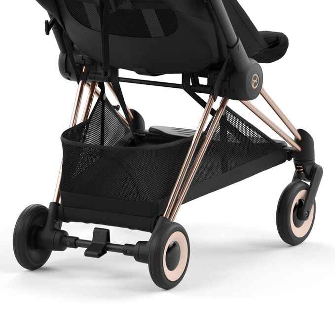 An image of the CYBEX Platinum Coya (2025) Buggy, highlighting the Large Shopping Basket feature.