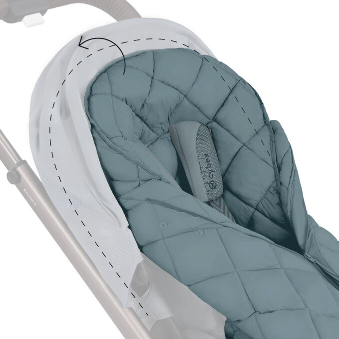 An image of the CYBEX Gold Snogga 2 Accessories for Strollers, highlighting the Adjustable Hood feature.