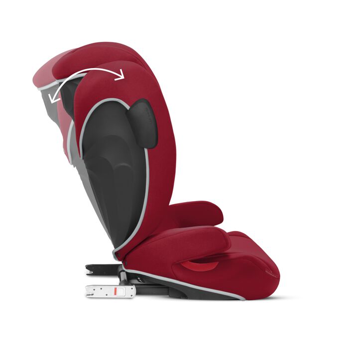 An image of the CYBEX Silver Solution B2-Fix + Child Car Seat, highlighting the Fits perfectly in your vehicle feature.