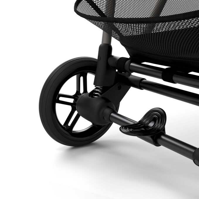 An image of the CYBEX Gold Melio Stroller, highlighting the Smooth Suspension feature.