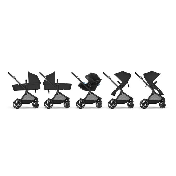 An image of the CYBEX Gold Eos Stroller, highlighting the 5 Modes of Use feature.