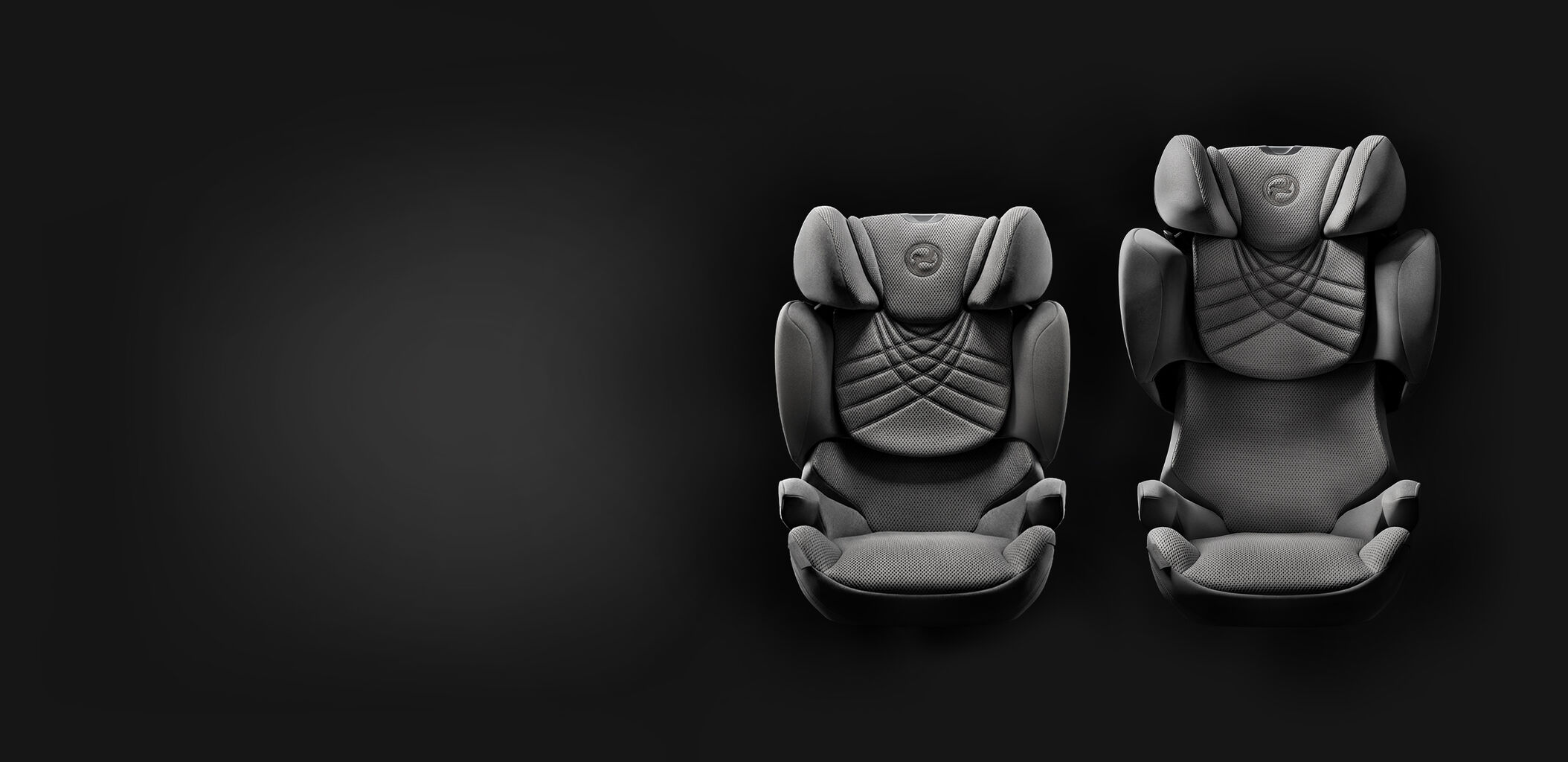 Two Solution T car seats with different height settings.
