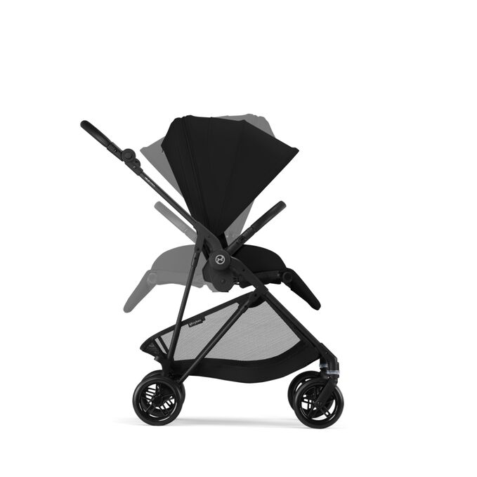 An image of the CYBEX Gold Melio Carbon (2025) Stroller, highlighting the Reversible Seat Unit feature.