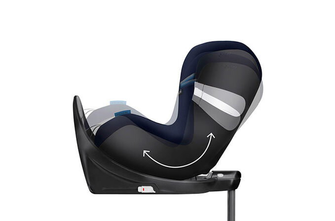 Immagine del CYBEX Gold Sirona M2 i-Size Toddler Car Seat che mette in risalto la caratteristica Funzione reclinabile con una sola mano.
