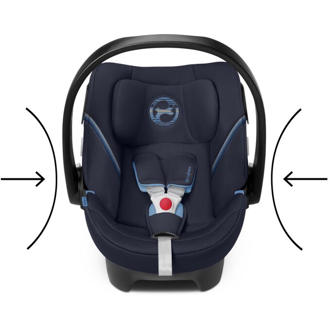 An image of the CYBEX Gold Aton 5 Infant Car Seat, highlighting the Energy-absorbing shell feature.