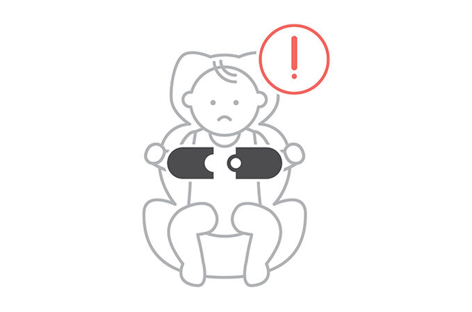 An image of the CYBEX Platinum SensorSafe Toddler Safety Kit Accessories for Car Seats, highlighting the Safety harness monitor feature.