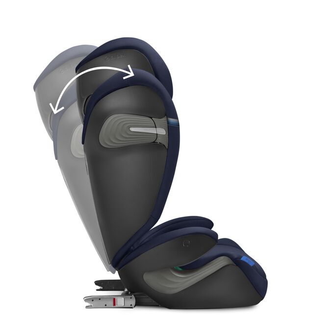An image of the CYBEX Gold Solution S2 i-Fix Child Car Seat, highlighting the Adjustable backrest feature.
