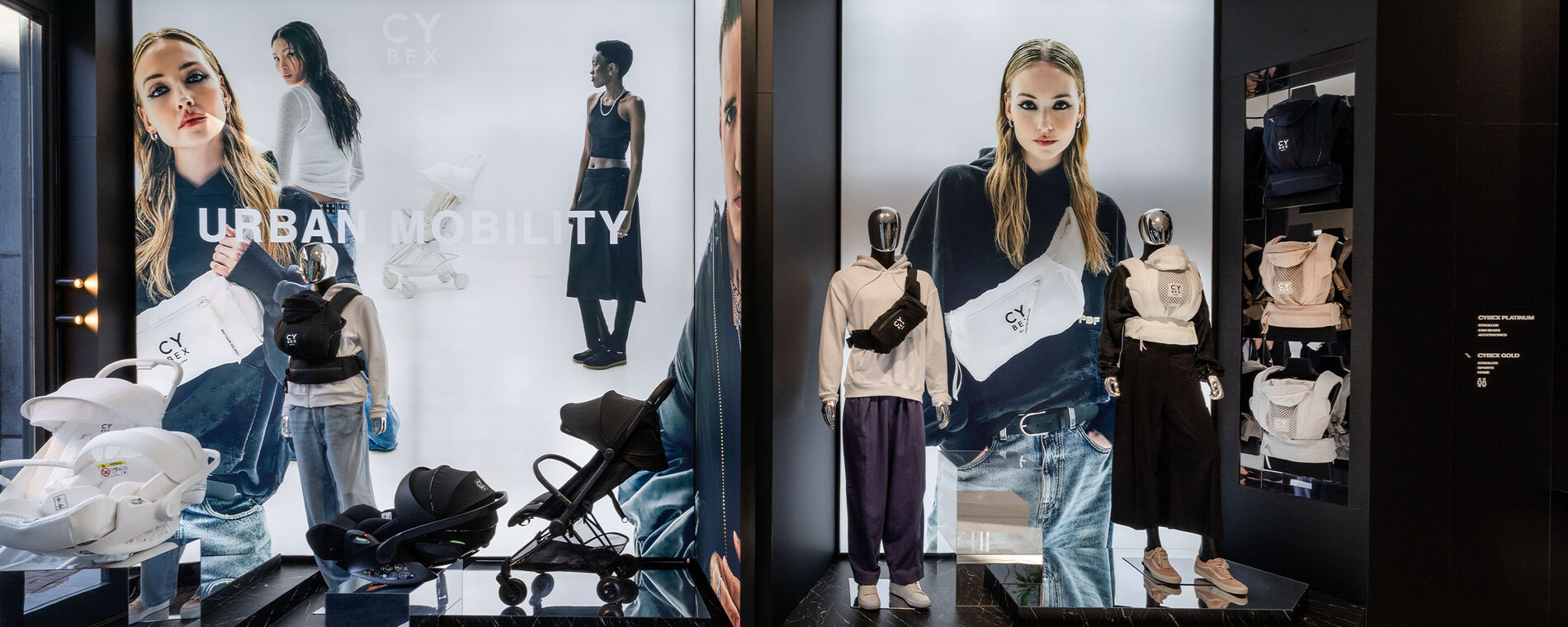 Urban Mobility Kollektion im CYBEX Flagship-Store Amsterdam.