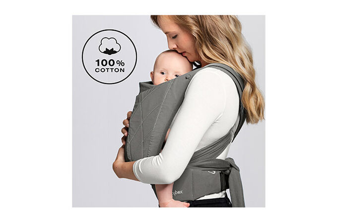 Obr&aacute;zek CYBEX Platinum YEMA.tie Baby Carrier, kter&yacute; zv&yacute;razňuje funkci Zavinovac&iacute; bavlněn&yacute; materi&aacute;l.
