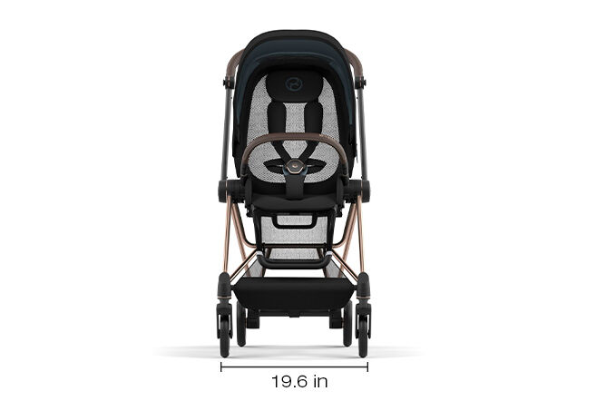 An image of the CYBEX Platinum Mios Frame (2025) Stroller, highlighting the Light and compact feature.