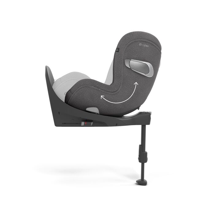 An image of the CYBEX Platinum Sirona T i-Size Toddler Car Seat, highlighting the Comfort throughout their journey feature.