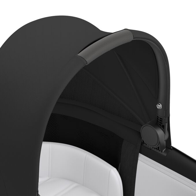 An image of the CYBEX Platinum Mios Lux Carry Cot (2025) Stroller, highlighting the Carrying Handle feature.