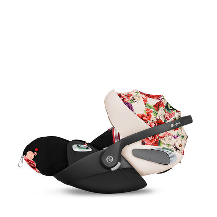 CYBEX Spring Blossom infant car seat with floral pattern on a white background.