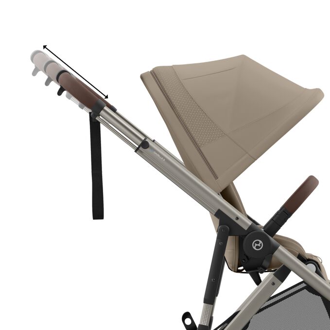Obr&aacute;zek CYBEX Gold e-Gazelle&nbsp;S Sibling Stroller, kter&yacute; zv&yacute;razňuje funkci Nastaviteln&aacute; řid&iacute;tka.