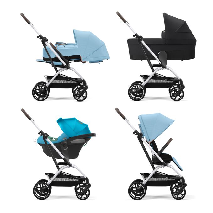 An image of the CYBEX Gold Eezy S Twist+2 Buggy, highlighting the Travel System feature.