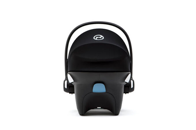 An image of the CYBEX Gold Aton M with SensorSafe Infant Car Seat, highlighting the European Belt Routing feature.
