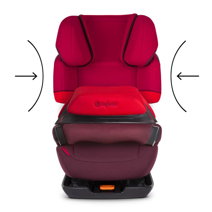 An image of the CYBEX Silver Pallas-Fix Toddler Car Seat, highlighting the L.S.P. System feature.