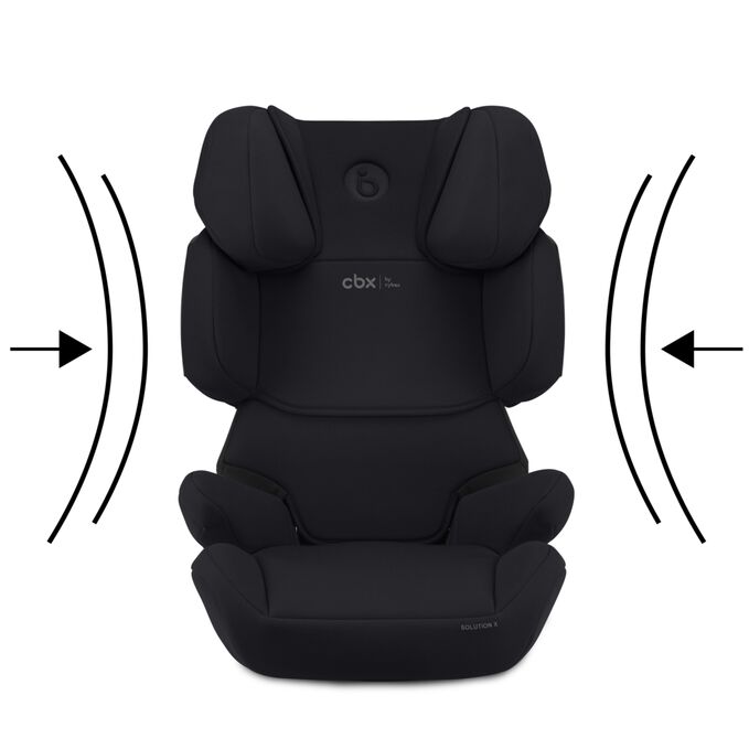 Obr&aacute;zek CBX by CYBEX Solution X i-Fix Child Car Seat, kter&yacute; zv&yacute;razňuje funkci Snižuje s&iacute;lu bočn&iacute;ho n&aacute;razu.