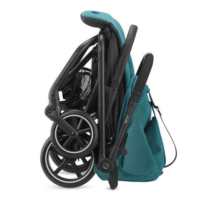 Ein Bild des CYBEX Gold Eezy S+2 Buggy, das das Merkmal Einhand-Faltung hervorhebt.