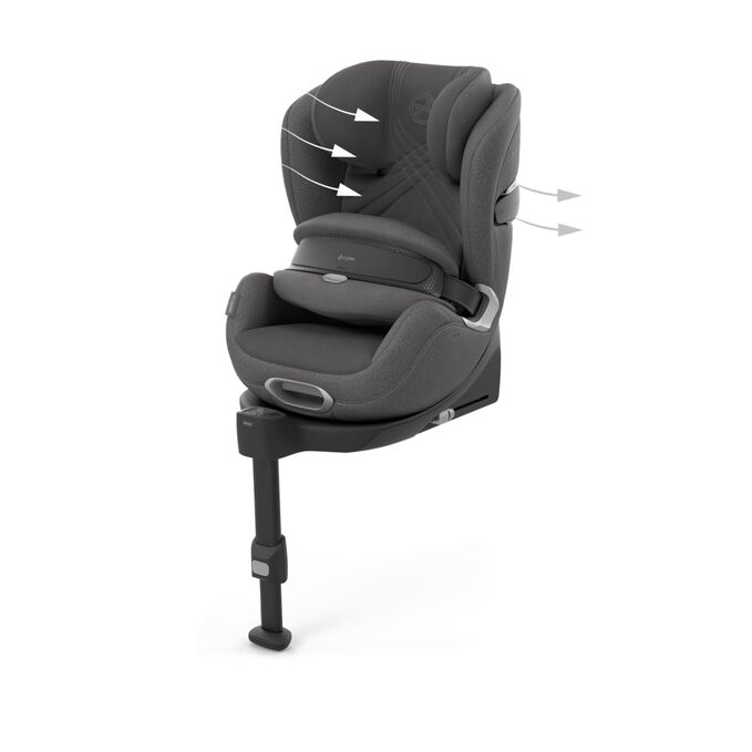 Ein Bild des CYBEX Platinum Anoris T2 i-Size Plus Toddler Car Seat, das das Merkmal Bis zu 6-mal h&ouml;here Atmungsaktivit&auml;t hervorhebt.