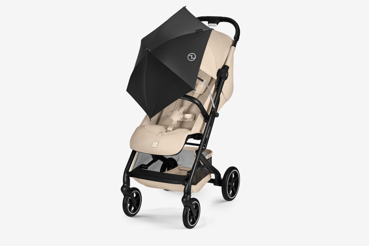 Image produit d&rsquo;une poussette compacte Beezy &eacute;quip&eacute;e d&rsquo;une ombrelle.