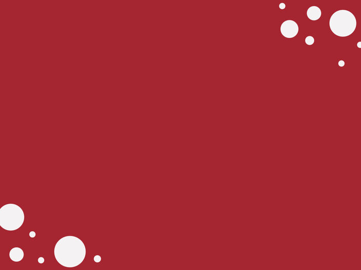 A red background with white circles in the corners.