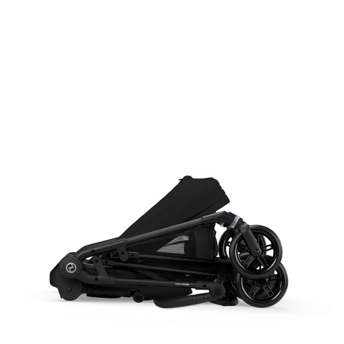 An image of the CYBEX Gold Melio Carbon (2025) Stroller, highlighting the Compact Fold feature.