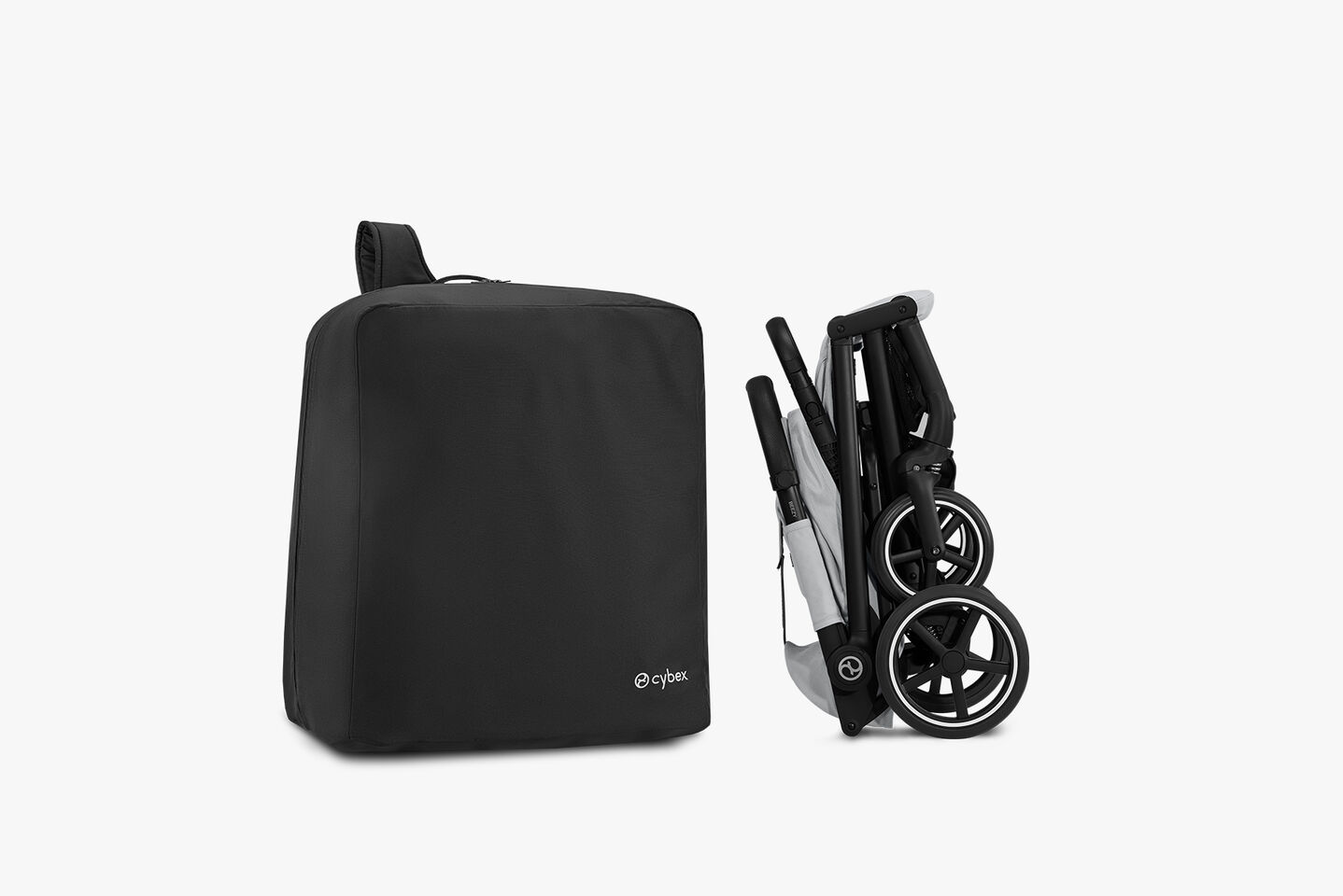 Beezy lightweight compact stroller with a folded design