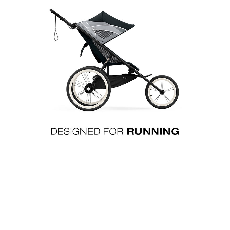 Zeno Bike Kinderwagen mit drei gro&szlig;en R&auml;dern, ideal als fahrradanh&auml;nger kinder.