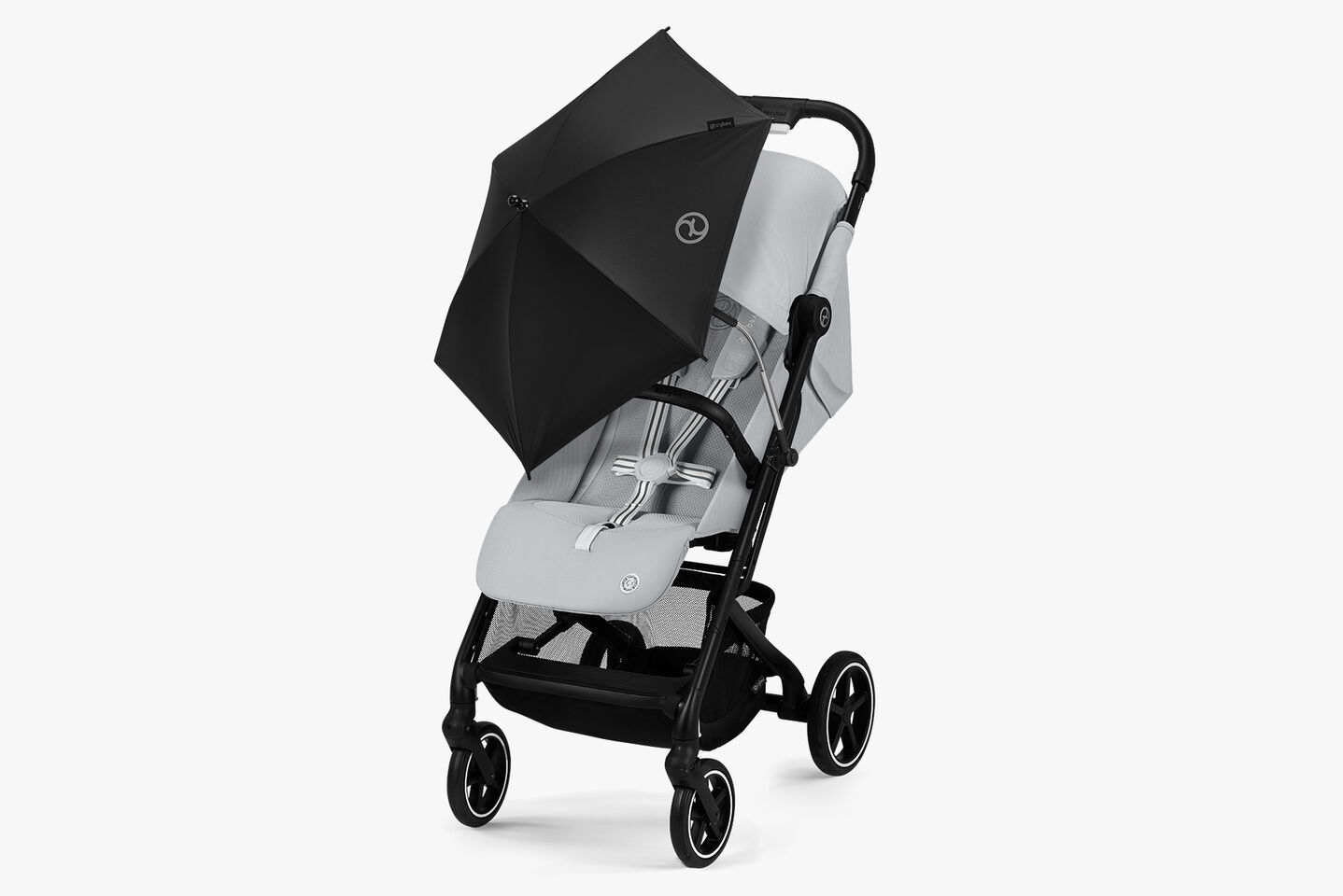 Beezy lightweight compact stroller with a sunshade and modern, sleek design
