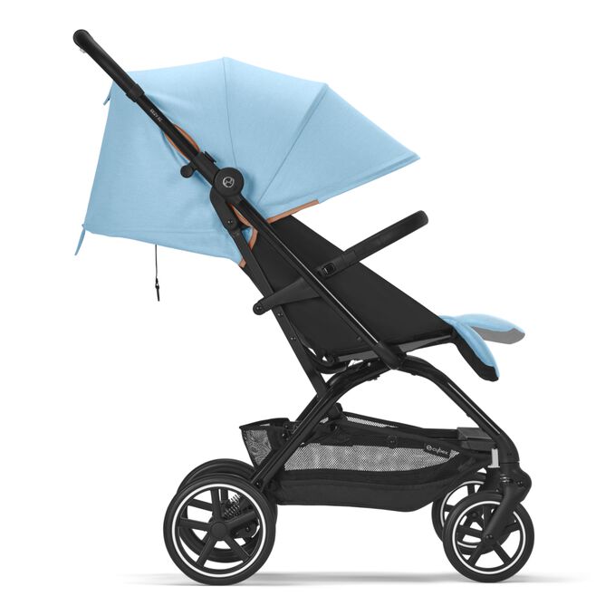 Ein Bild des CYBEX Gold Eezy S+2 Buggy, das das Merkmal Integrierter Spielb&uuml;gel und Beinst&uuml;tze hervorhebt.