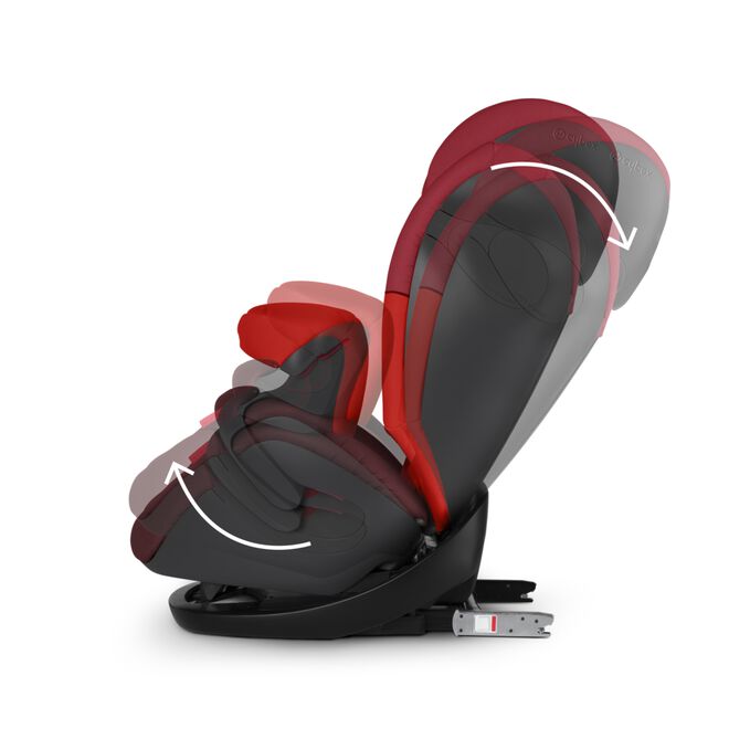 Immagine del CYBEX Silver Pallas M-Fix Toddler Car Seat che mette in risalto la caratteristica Comoda funzione reclinabile con una sola mano.