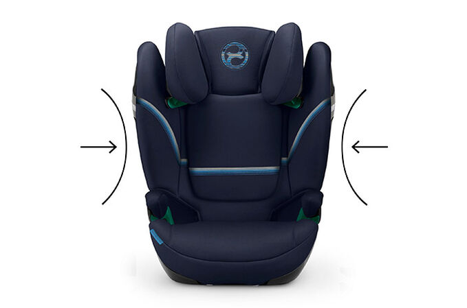 En bild av CYBEX Gold Solution S i-Fix Child Car Seat som lyfter fram funktionen Safety for your child.