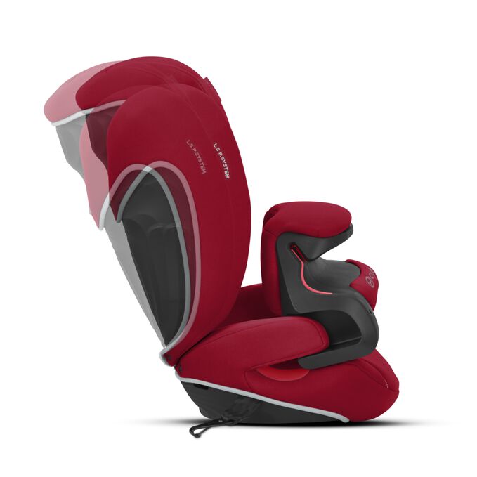 An image of the CYBEX Silver Pallas B-Fix Toddler Car Seat, highlighting the Adjustable backrest feature.