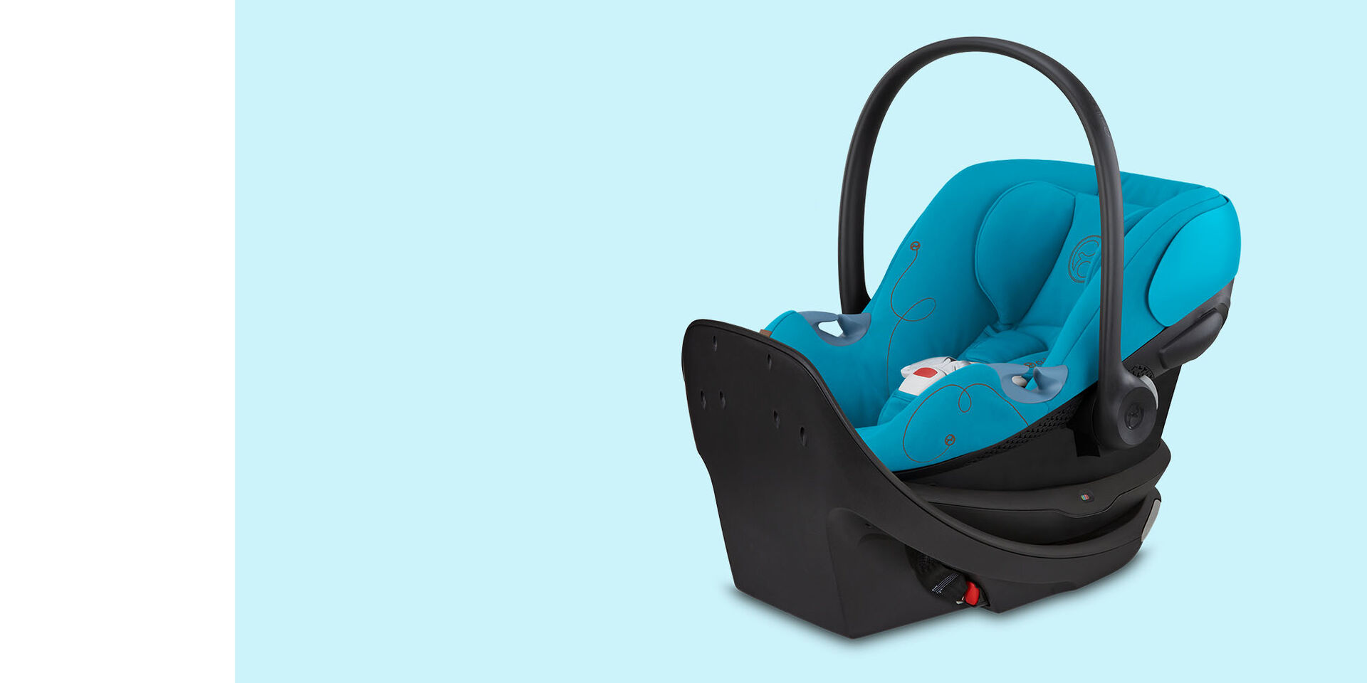 Aton G infant car seat in bright blue on a light background.