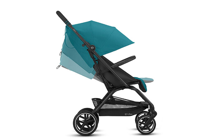 An image of the CYBEX Gold Eezy S+2 Buggy, highlighting the One-Hand Recline feature.