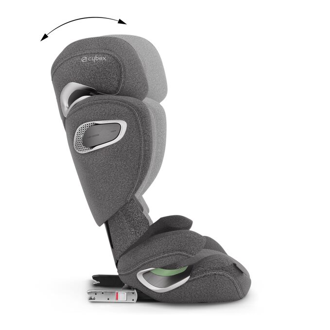 An image of the CYBEX Platinum Solution T i-Fix Child Car Seat, highlighting the Perfect Fit to Any Car Seat feature.