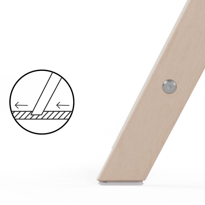 Obr&aacute;zek CYBEX Gold Click & Fold 3-in-1 Highchair, kter&yacute; zv&yacute;razňuje funkci Bezpečn&eacute; klouz&aacute;n&iacute;.