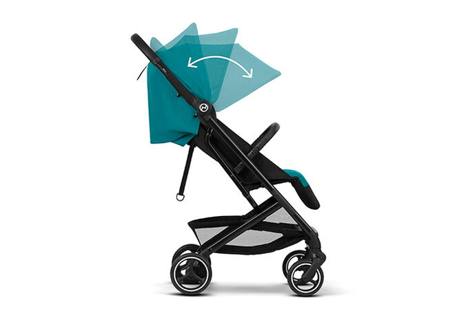 An image of the CYBEX Gold Beezy 1 Buggy, highlighting the XL UPF50+ Sun Canopy feature.