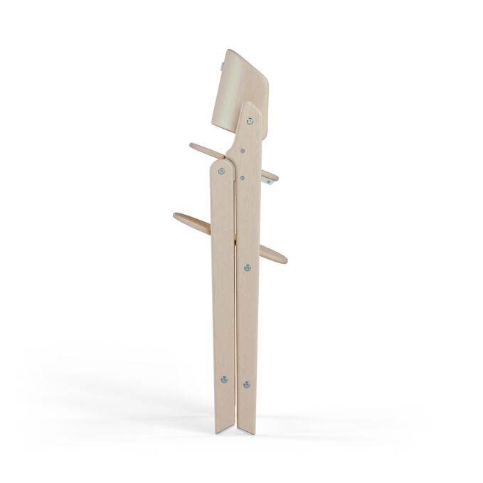 An image of the CYBEX Gold Click & Fold Chair Highchair, highlighting the Self-standing When Folded feature.