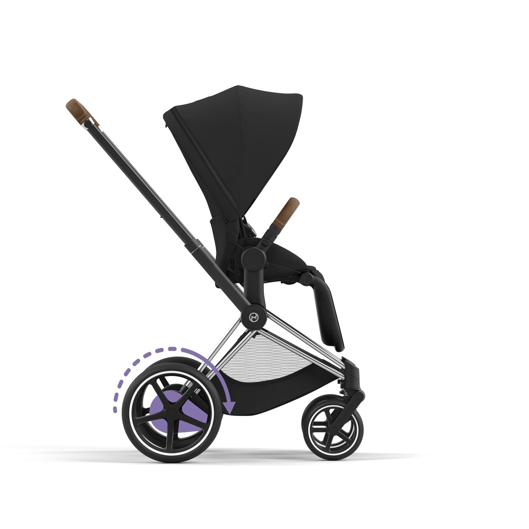 CYBEX e-Priam Frame - Chrome With Brown Details in Chrome With Brown Details large-cybex-gb image number 6