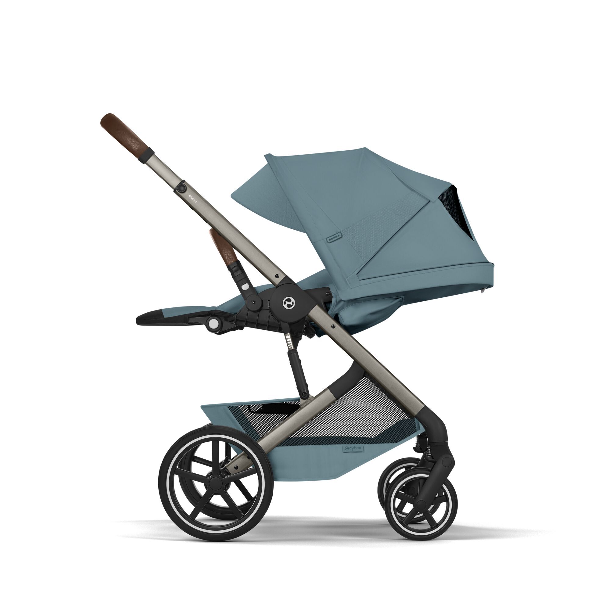 CYBEX Balios S Lux with Fold Cot - Stormy Blue (Taupe Frame) in Stormy Blue (Taupe Frame) large-cybex-gb image number 8