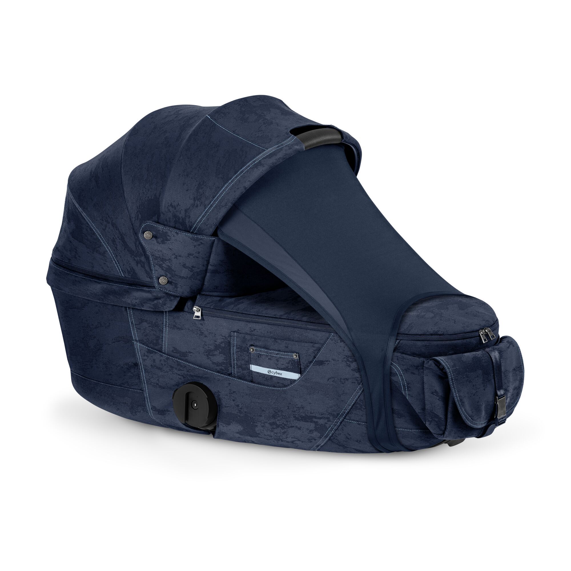 Priam Fold Lux Carry Cot - Style Collection - Rebellious Luxury Denim Blue - Image 2