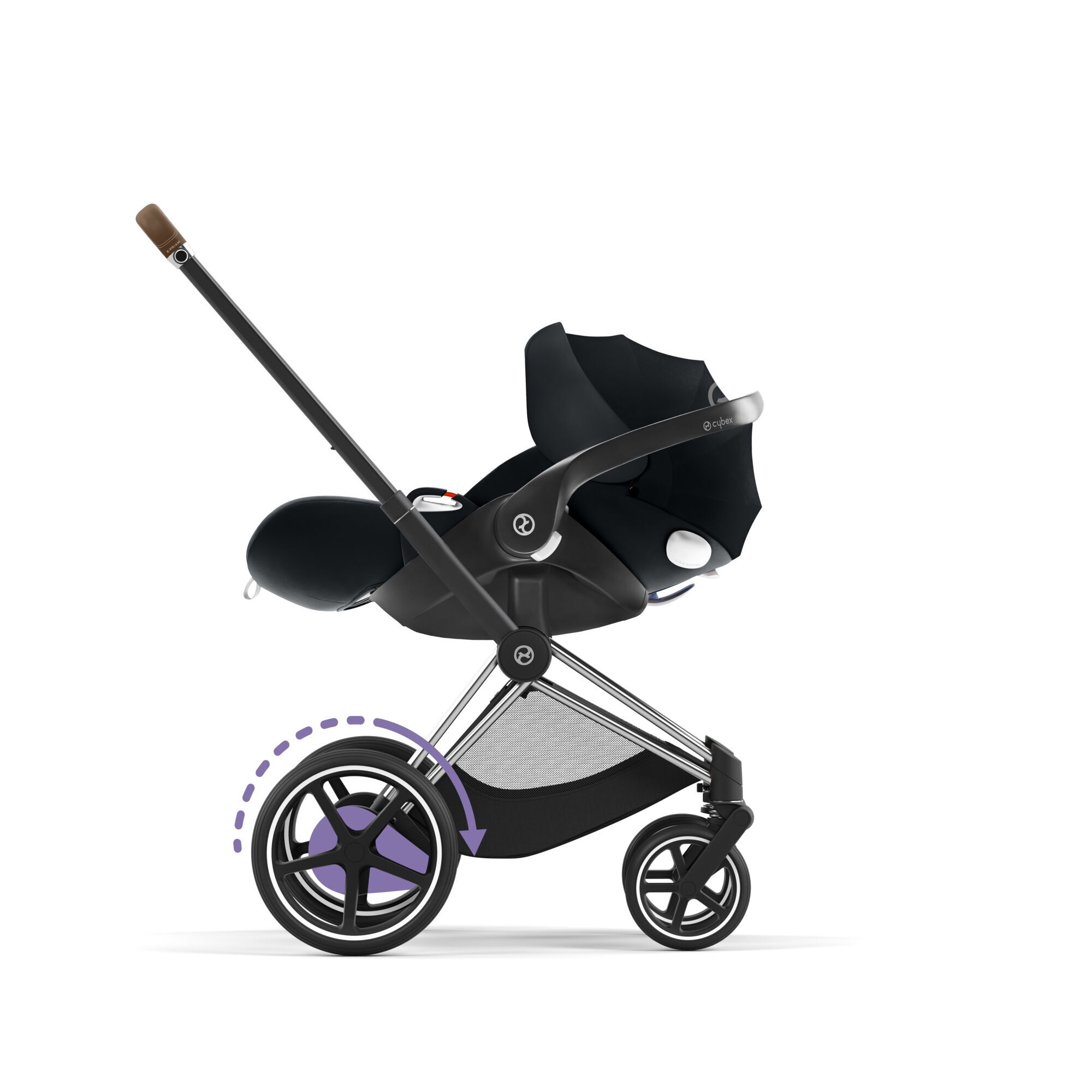 CYBEX e-Priam Frame - Chrome With Brown Details in Chrome With Brown Details large-cybex-ca image number 5